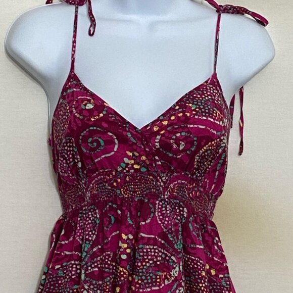 W-39 Flowers Red & Colorful Print Sleeveless MIDI Summer Dress Size S‎ - Picture 3 of 12